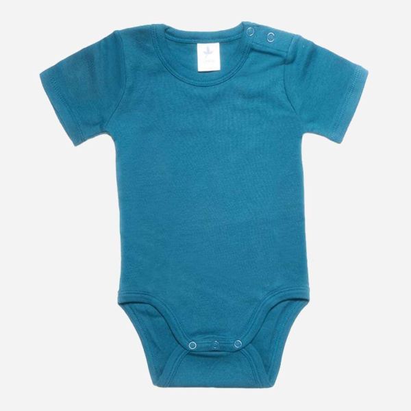 Baby Body kurzarm von Leela Cotton aus Bio-Baumwolle in donaublau