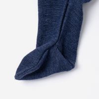 Baby Schlafanzug mit Fuß von Cosilana aus Wollfrottee in marineblau 3