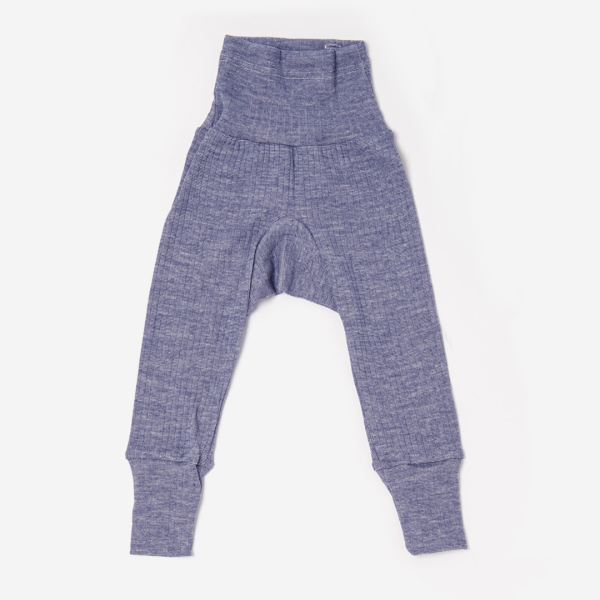 Babyhose von Cosilana aus Baumwolle/Wolle/Seide in marine meliert