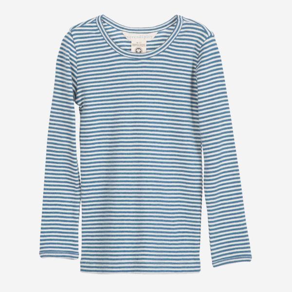 Kinder Shirt Slim Stripe von Serendipity aus Bio-Baumwolle in cashew-offwhite