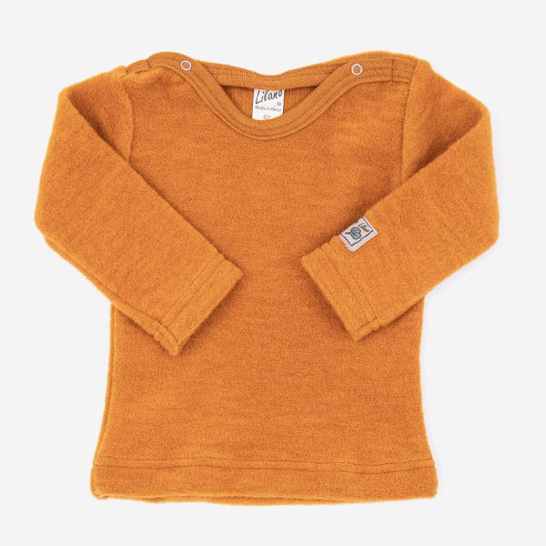 Baby Shirt von Lilano aus Wollfrottee-Plüsch in curry