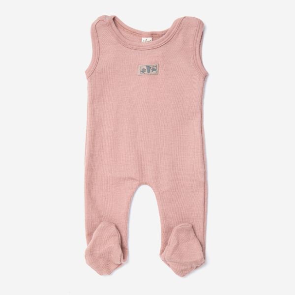 Strampler mit Fuß von Lilano aus Wolle/Seide in dusty rose