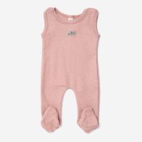 Strampler mit Fuß von Lilano aus Wolle/Seide in dusty rose