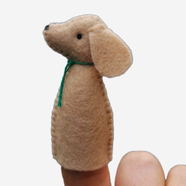 Kleine Filz Freunde Fingerpuppe Hund beige