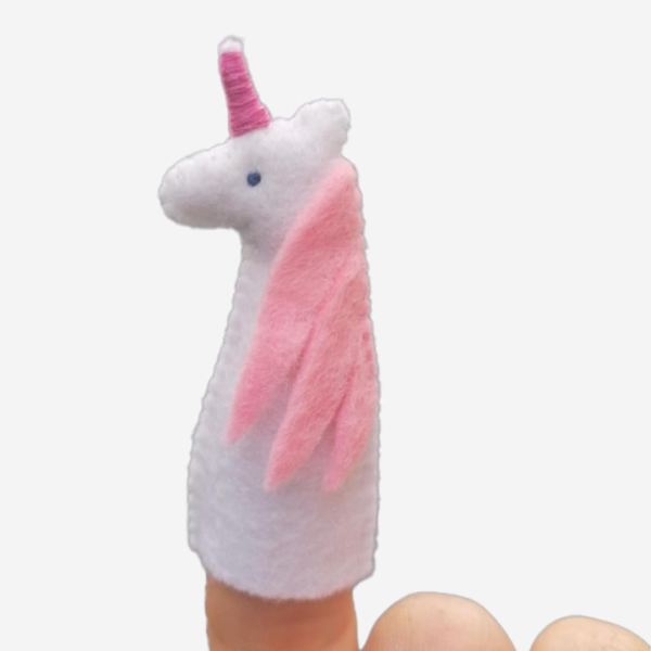 Kleine Filz Freunde Fingerpuppe Einhorn rosa