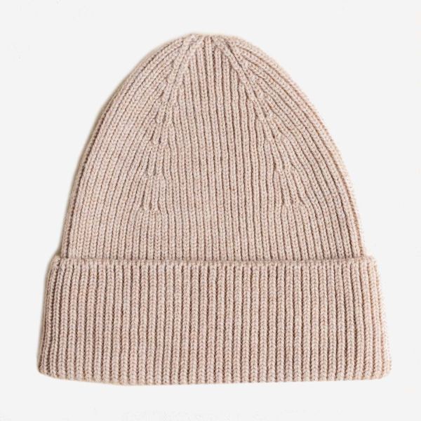 Beanie Mütze Fonzie von Hvid aus Merinowolle in sand