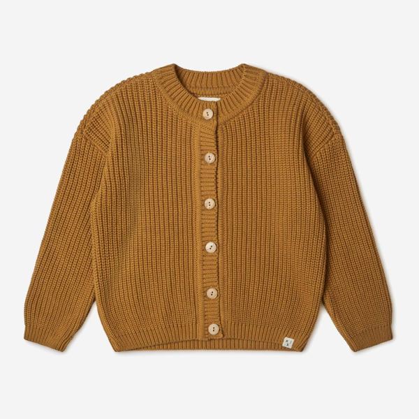 Kinder Cardigan Nico von Matona aus Wolle, Polyamid, Tencel und Kaschmir in mustard