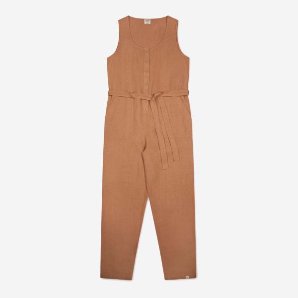 Damen Overall von Matona aus Leinen in hazel