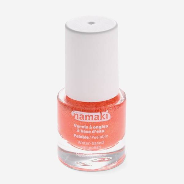 Wasserbasierter Nagellack von Namaki Cosmetics in coral glitter