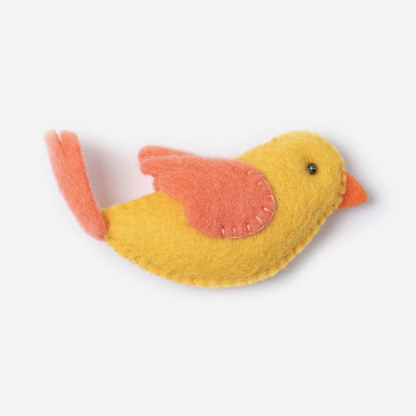 Kleine Filz Freunde Frühlingsvogel gelb-orange