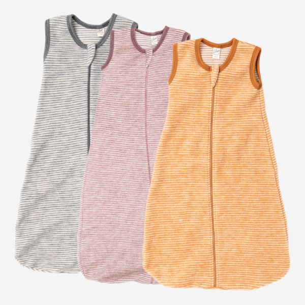 Schlafsack ohne Arm Wollfrottee Plüsch Ringel