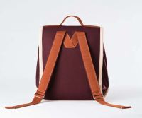 Schultasche Aubergine von Hänska aus Bio-Baumwolle hinten