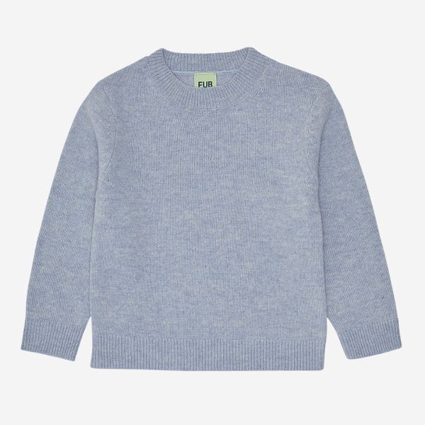 Kinder Rundhals Pullover von FUB aus Wolle in moss melange