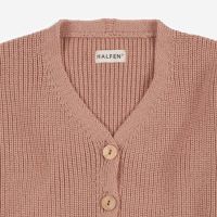 Kinder Grobstrick Cardigan von Halfen aus Merinowolle in rose 3