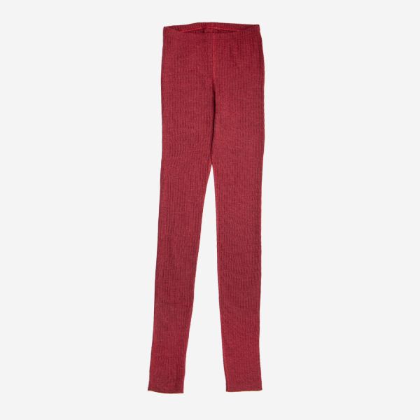 Damen Lange Unterhose von Joha aus Merinowolle in bordeaux melange