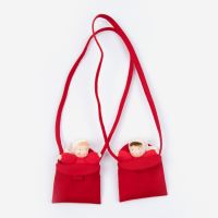 Filzpüppchen Blumenkind Püppchen im Täschchen in rot brünett und blond