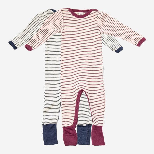Baby Overall von Engel aus Wolle/Seide in natur/orchidee 3