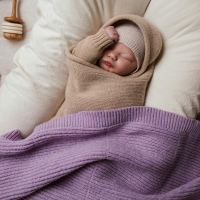 Familiendecke Gaston von Hvid aus Merinowolle in lavender 6