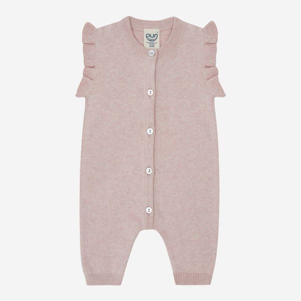 Baby Strampler mit Rüschen von Puri Organics aus Bio-Baumwolle und Seide in rose