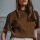 Damen Shirt Orgeat von Poudre Organic aus Bio-Baumwolle in toffee 3