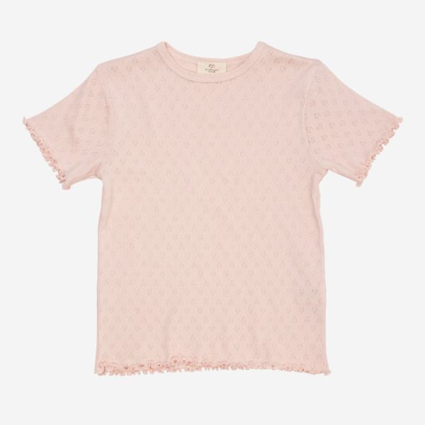 Kinder T-Shirt Pointelle kurzarm von Copenhagen Colors aus Bio-Baumwolle in dusty rose