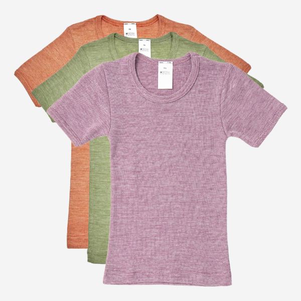 T-Shirt Hocosa Bio-Baumwolle Wolle Seide orange meliert