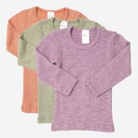 Kinder Shirt Hocosa Bio-Baumwolle Wolle Seide orange meliert