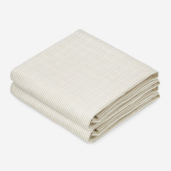 Musselin Tuch Stripes camel im 2er Pack von Cam Cam aus Bio-Baumwolle