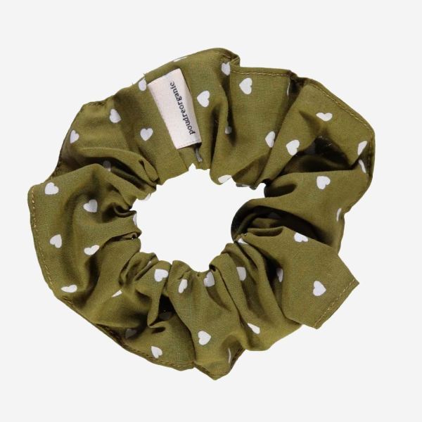 poudre scrunchie fir green Haargummi herzen