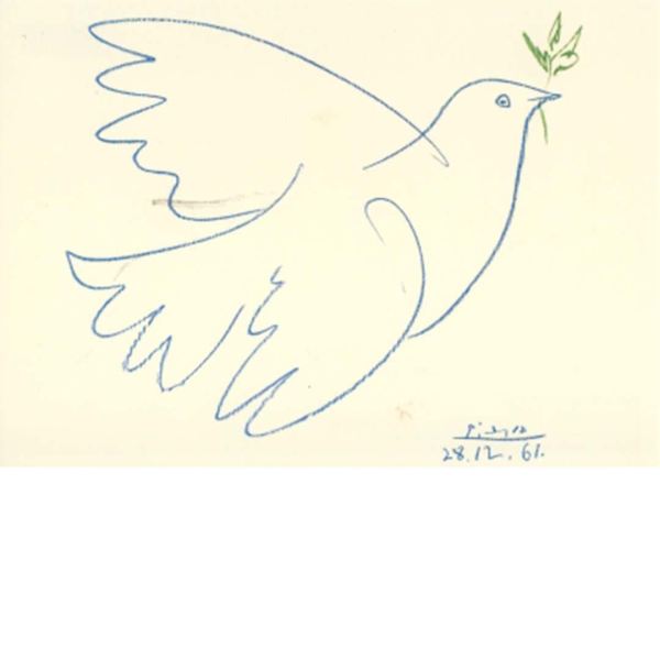 Postkarte „Colombe bleue“ von Pablo Picasso