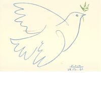 Postkarte „Colombe bleue“ von Pablo Picasso