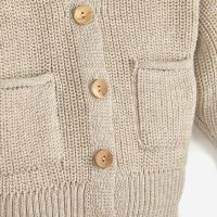 Cardigan Grobstrick Merinowolle natur 122/128