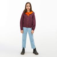 Kinder Strickjacke Wolle/Baumwolle berry 13-14 Jahre