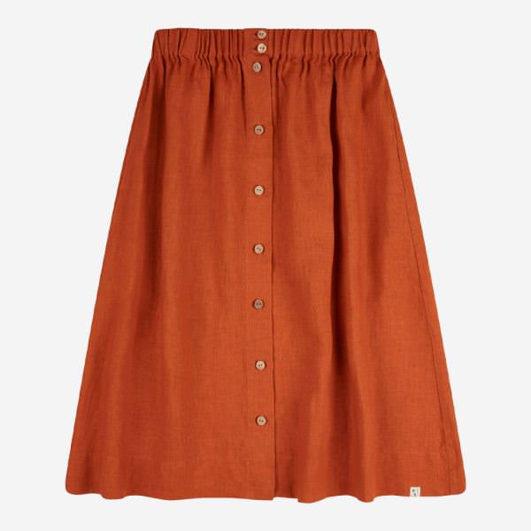 Damen Rock Leinen squash XL