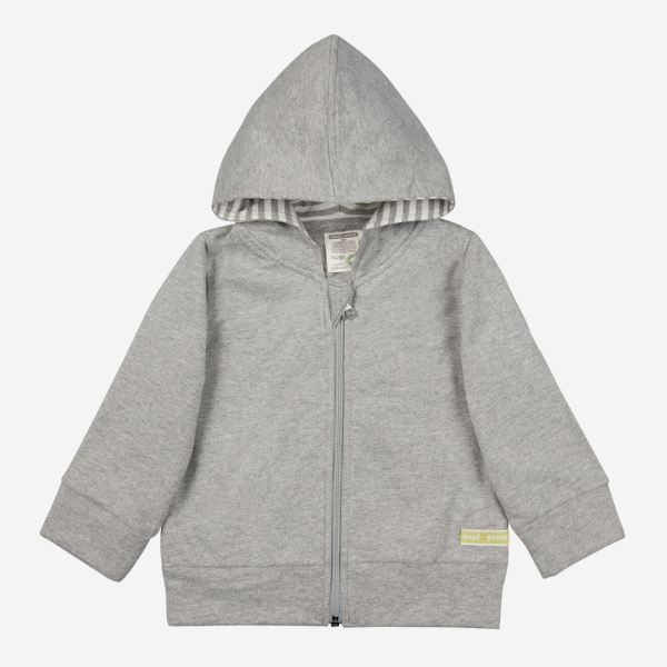Sweatjacke mit Kapuze Bio-Baumwolle grau 86/92