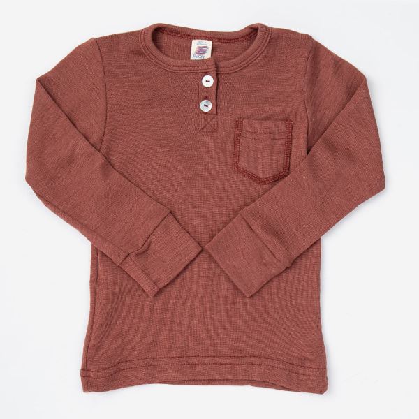 Pullover mit Knopfleiste Wolle/Seide