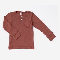 Pullover mit Knopfleiste Wolle/Seide