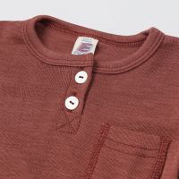 Pullover mit Knopfleiste Wolle/Seide
