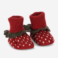Strick Booties Erdbeere Wolle
