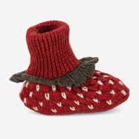 Strick Booties Erdbeere Wolle
