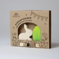 Steckfiguren-Set Hase und Ei Batik grün