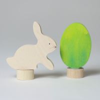 Steckfiguren-Set Hase und Ei Batik grün
