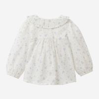 Baby Langarm Bluse weiß mit Blumen