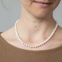 Damen Halskette Perlmuttweiß