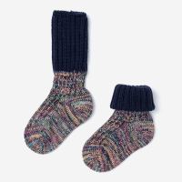 Babysocke Wolle/Baumwolle marine-bunt 00