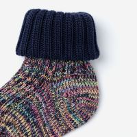 Babysocke Wolle/Baumwolle marine-bunt 00