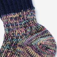 Babysocke Wolle/Baumwolle marine-bunt 00
