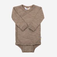 Wickelbody Wolle/Seide beige meliert