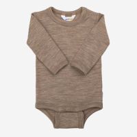 Body langarm Wolle/Seide braun beige