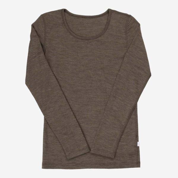 Damen Shirt Wolle/Seide braun meliert